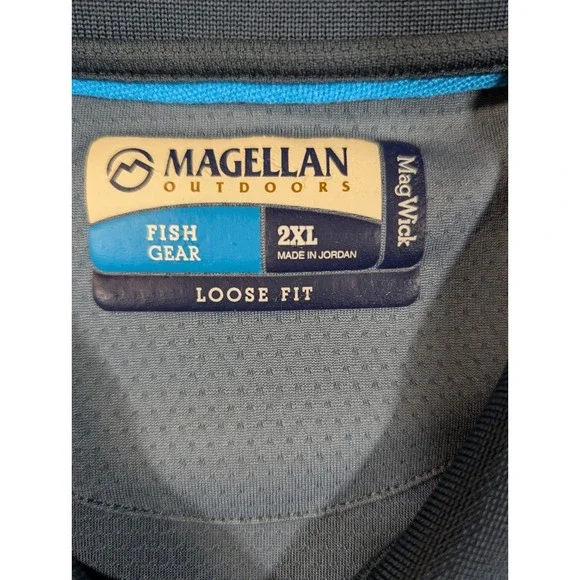 Magellan Outdoor Fish Gear Men 2XL Gray MagWick Loose Fit Performance Polo Shirt - Picture 3 of 7